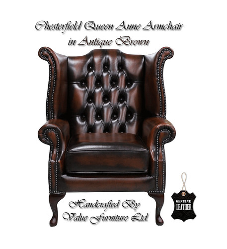 Antique brown chesterfield - brown,