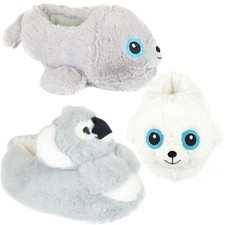 A2Z Ladies Cute 3D Animal Novelty Slippers Winter Plush Warm House Shoes