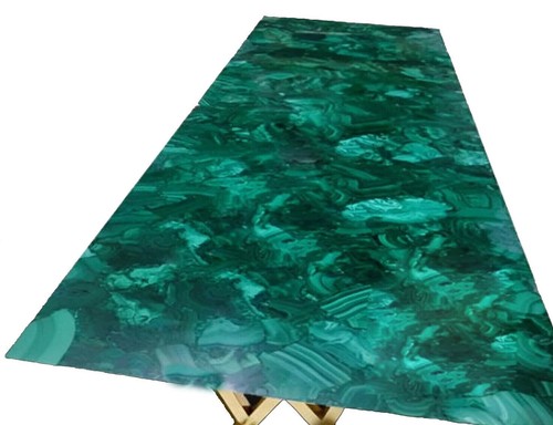 Green malachite table - malachite, top