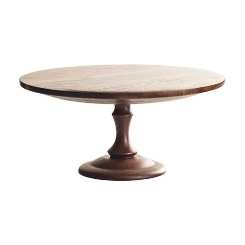 Round wooden cake - wooden, stand