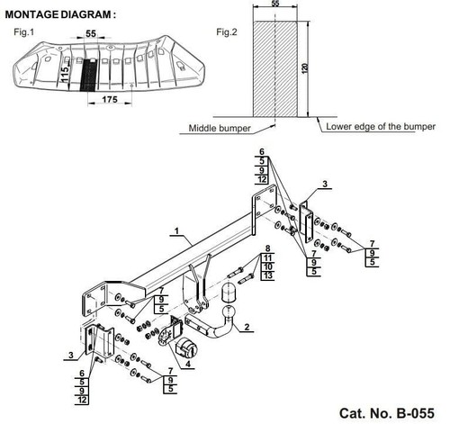 Swan neck tow - bar, bmw