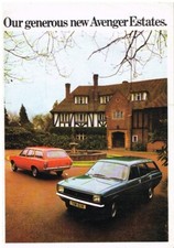 HILLMAN AVENGER 1250 & 1500 ESTATE ORIGINAL 1972 FACTORY SALES BROCHURE