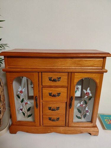 Large wooden jewelry box - wooden,