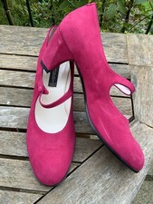 HOBBS MARILYN ANSELM PINK SUEDE LEATHER VINTAGE DECO 20’s 30’s  FLAPPER SHOES 7
