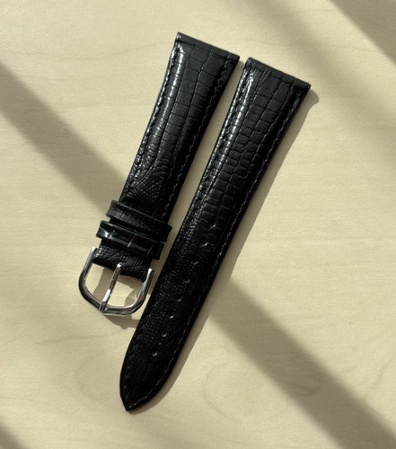 Black poljot leather - 20 mm,
