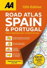 AA Road Atlas Spain & Portugal Paperback Book