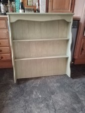 Vintage Wooden Dresser Top/Shelving Unit, Distressed Painted, Shabby Chic Sage