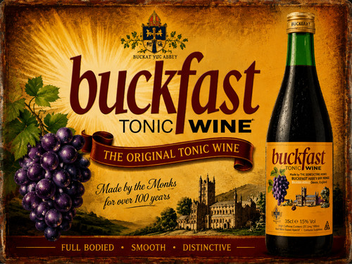 Buckfast wine metal tin wall - tin,