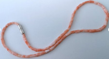 NICE DELICATE VINTAGE UNTREATED 100% REAL NATURAL ANGEL SKIN CORAL NECKLACE