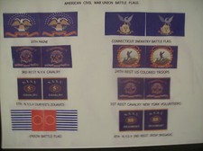  AMERICAN  CIVIL WAR  UNION FLAGS    EIGHT  ASSORTED   APPROX  1/32  (CW  ! )