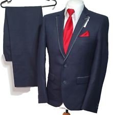 Ventuno 21 mens 2 pce suit SLIM Ch38"S W32" L29"Navy Glittery prom Wedding Party