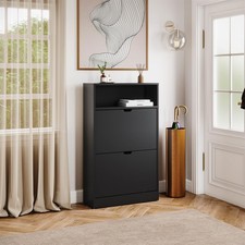 2 3 4 Drawer Black Oak Shoe