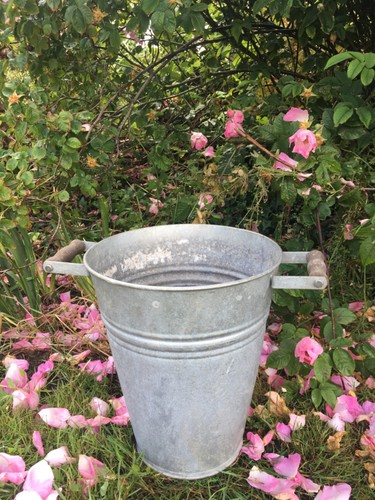 Galvanized metal zinc bucket - metal,