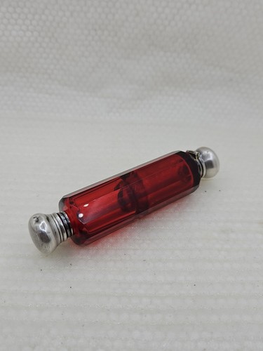 Rare vtg cranberry faceted - vtg,
