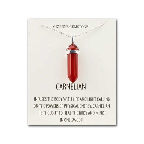 Carnelian gemstone necklace - gemstone,