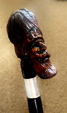 CARVED HEAD  SAPEUR DE LA GARDE,  IMPERIAL GUARD NAPOLEONIC FRANCE WALKING CANE