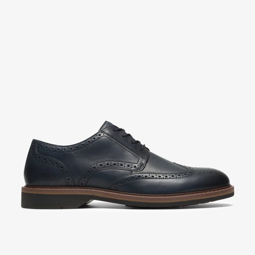 Clarks mens pitney brogue navy - pitney,