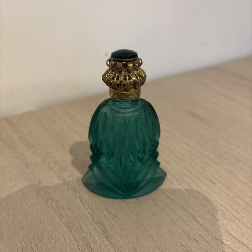 Vintage green glass perfume - vintage,