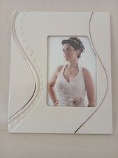 Belleek Living Silver Ripple 5x7 Photo Frame - MIB