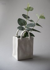 White Handbag Ceramic Vases