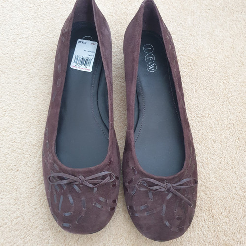 Ladies brown suede shoes john - suede,