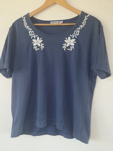 Poppy womens blue embroidered - womens,