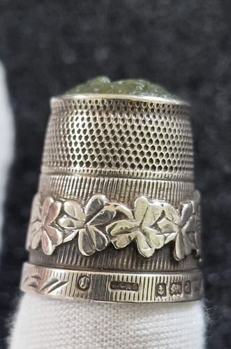 Sterling silver thimble with - silver,