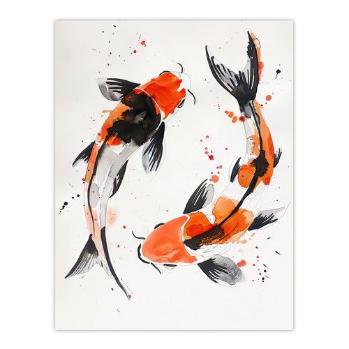Two japanese koi carp - two,