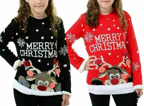 Girls kids christmas jumper - girls,
