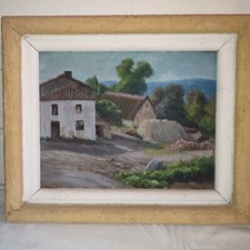 Oil On Cardboard "Countryside