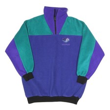 POLARLITE Mens Blue & Green Patterned Polyester Pullover Jumper L Colorado