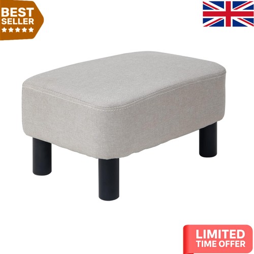 Versatile padded linen pouf - versatile,