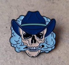 Cowboy Hat Skull Metal Enamel