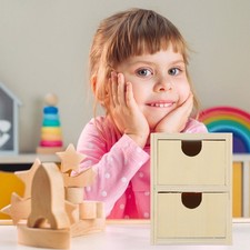  2 Pcs Unpainted Wood Small