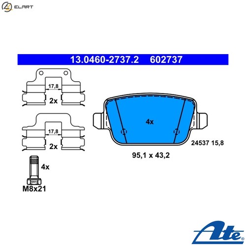 Brake pad set disc - set,