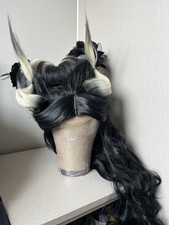 Gothic Caged Wig with Long Black Hair Costume Accessory