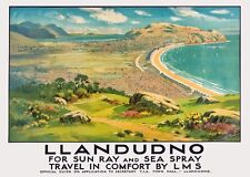 TX441 Vintage LMS LLANDUDNO Wales British Railway Travel Retro Poster A3/A4
