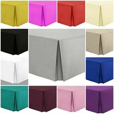 Plain Dyed Poly Cotton Base Pleated  Valance Sheet Single Double King Super King