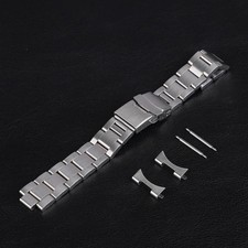 "perfect fit" curved end 22mm stainless steel bracelet watch strap metal band