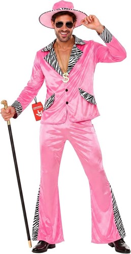 Men pink pimp costume hat - pimp, +