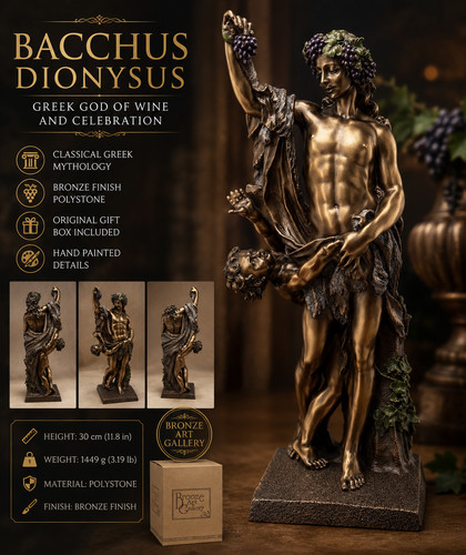 Bacchus dionysus statue bronze - dionysus,
