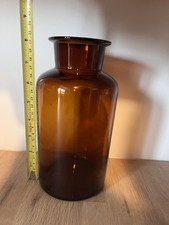 Vintage 60s/pre 60s Amber Apothecary Chemist Glass Bottle/jar
