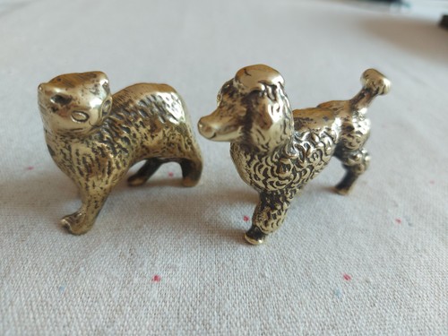 Solid brass cat dog - brass, animal