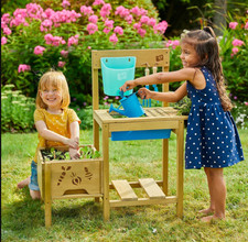 TP Wooden Potting Bench Oak Garden Plant Storage Kids Workstation UK