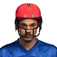 Red American football helmet