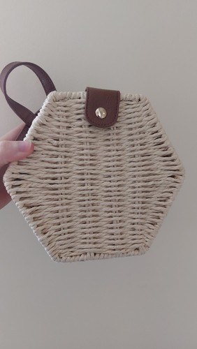 Straw bag lined snap - bag,,