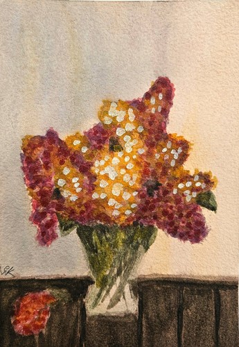 Original floral watercolor - original,