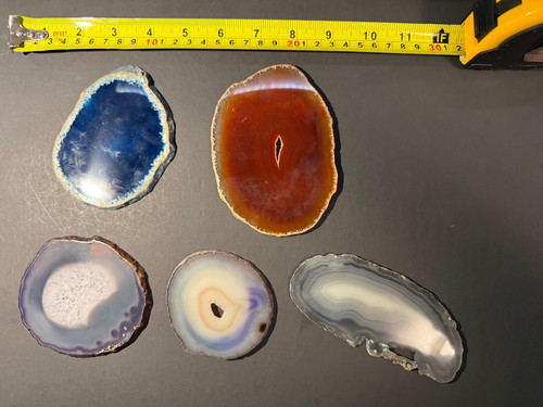Brazilian agate geode slice - agate,