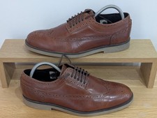 Swear London Logan 3 Longwing Crepe Brogues Brown Leather Shoes Size UK 7 EU 41