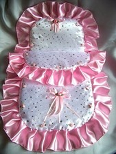 DOLLS PRAM SET SEQUIN PINK